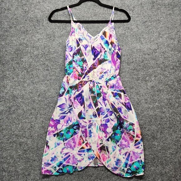 Amanda Uprichard Womens 100% Silk Floral Mini Summer Dress Size P XS Sleeveless - Picture 1 of 11